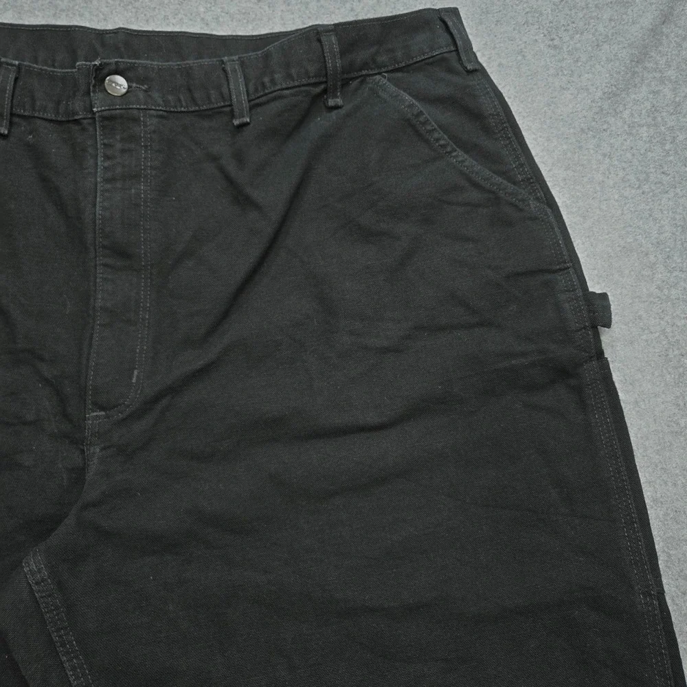 Carhartt Pants Mens 44x29 Black Carpenter Canvas Workwear Pockets Big Tall
